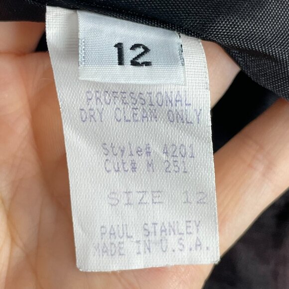 Vintage Paul Stanley Blazer Jacket Women Black White Single Button‎ Boxy Office - Picture 15 of 16